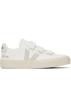 Veja White & Gray Recife Leather Sneakers