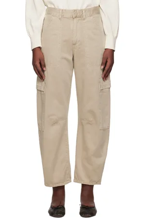Citizens of Humanity Beige Marcelle Low Slung Easy Cargo Trousers