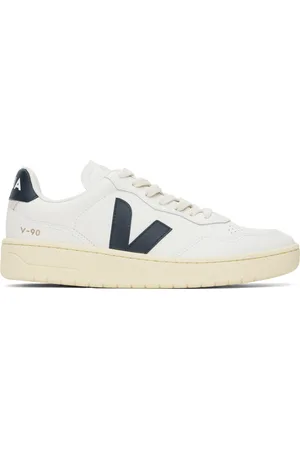 Veja White V-90 Leather Sneakers