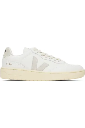 Veja White V-90 Leather Sneakers