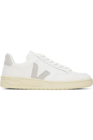 Veja White V-12 Leather Sneakers
