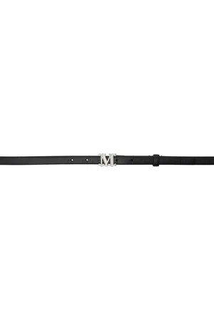 Max Mara Black Leather Monogram Belt