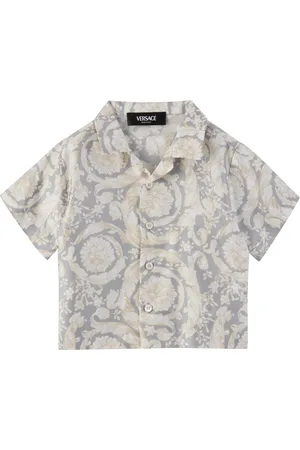 VERSACE Baby Gray Barocco Silk Shirt