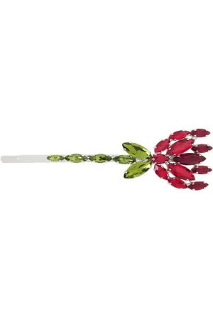 Simone Rocha Silver & Red Carnation Hair Clip