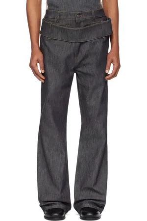 Courrèges Gray Double Belt Denim Jeans
