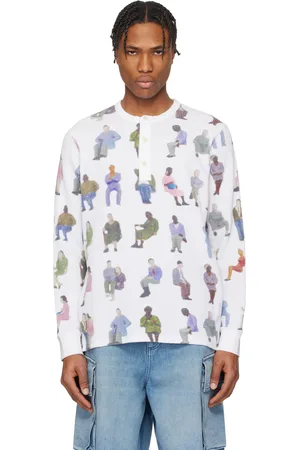 J.W.Anderson White Printed Waffle Henley