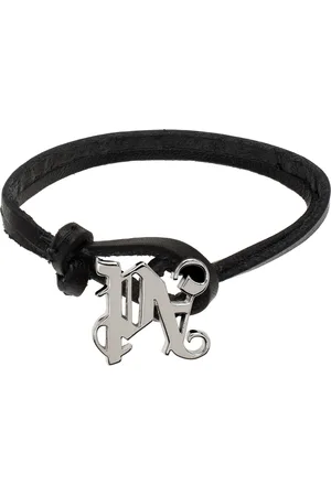 Palm Angels Black Cord Monogram Bracelet