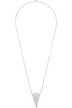 Rick Owens Silver Hollywood Pyramid Charm Necklace
