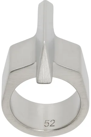 Rick Owens Silver Hollywood Trapezoid Ring