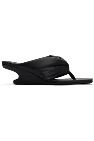 Rick Owens Black Hollywood Thong Cantilever 45 Heeled Sandals