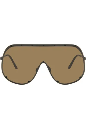 Rick Owens Black Hollywood Shield Sunglasses
