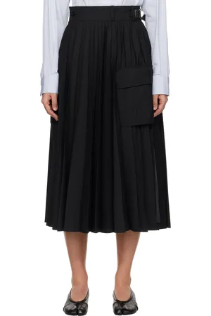 SACAI Black Suiting Midi Skirt