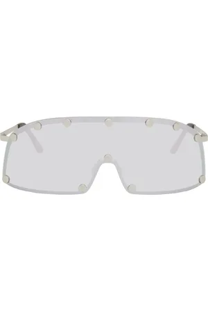 Rick Owens Silver Hollywood Shielding Sunglasses