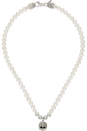 EMANUELE BICOCCHI Arabesque Skull Medium Pearl Necklace