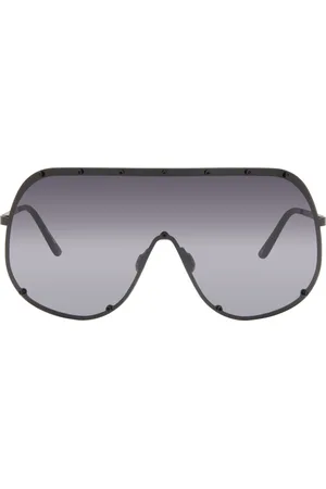 Rick Owens Black Hollywood Shield Sunglasses