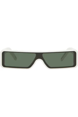 Rick Owens White Hollywood Geth Sunglasses