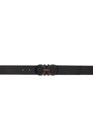 Salvatore Ferragamo Black Python Gancini Belt