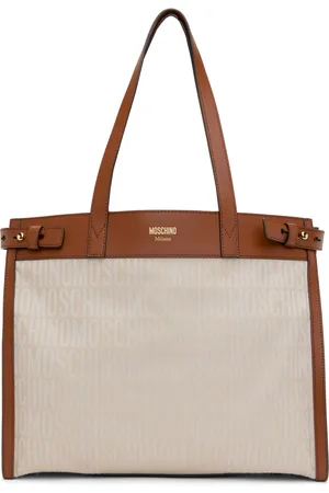 Moschino Beige & Brown Logo Tote
