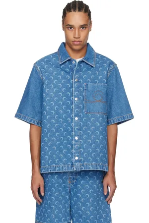 Marine Serre Blue Moon Laser Workwear Denim Shirt