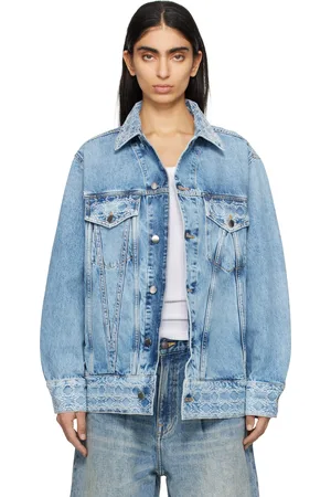 AMIRI Blue MA Quad Jacquard Trucker Denim Jacket