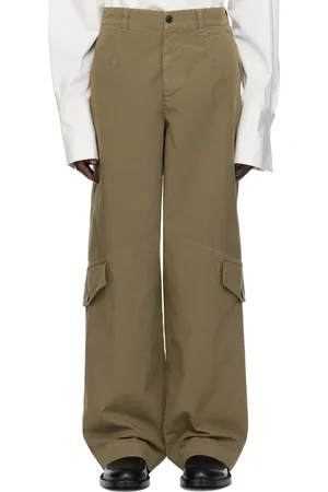DRIES VAN NOTEN Khaki Cotton Cargo Pants