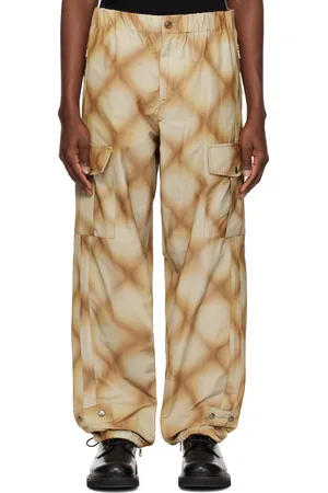 DRIES VAN NOTEN Khaki Check Cargo Pants