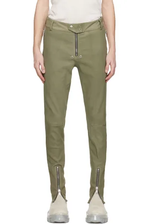 Rick Owens Green Hollywood Tyrone Belas Leather Pants
