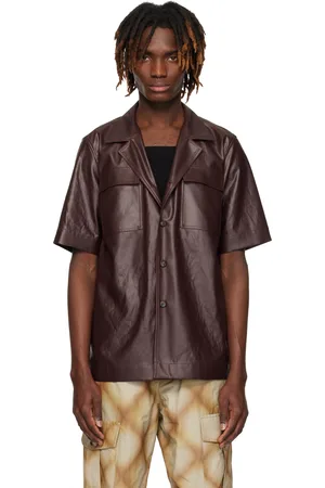 DRIES VAN NOTEN Burgundy Flap Pocket Shirt