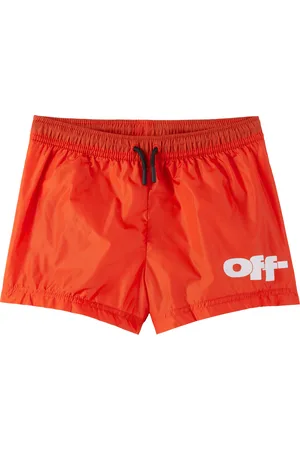 OFF-WHITE Kids Orange Off Split Swim Shorts