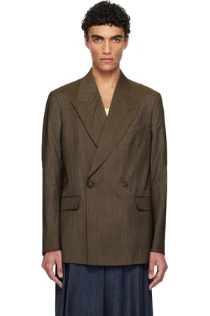 mfpen Brown Double Breasted Blazer