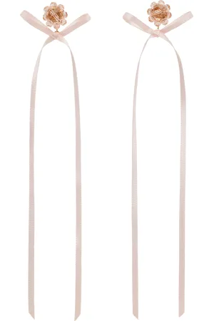 Simone Rocha Pink Bow Ribbon Stud Earrings