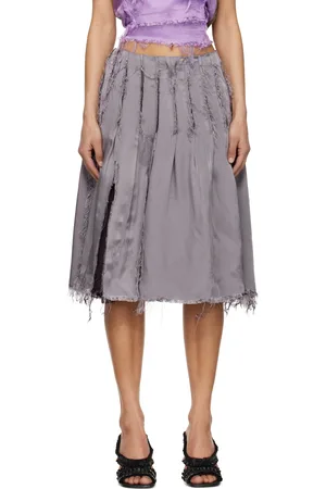 Edward Cuming Purple Pleat Around Midi Skirt