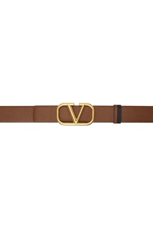 VALENTINO GARAVANI Brown & Black VLogo Signature Reversible Belt
