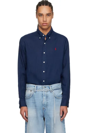 Ralph Lauren Navy Classic Fit Lightweight Linen Shirt