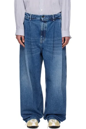Hed Mayner Blue Pleated Jeans
