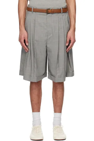 Hed Mayner Gray Pleated Shorts