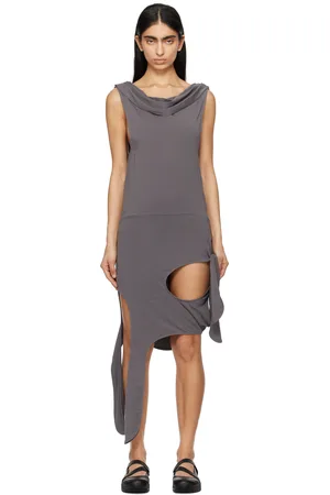 OPEN YY Gray Deconstructed Minidress