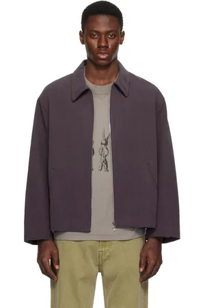 Small Talk Purple Zip Western Washed Silk Jacket