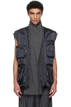 Hed Mayner Gray Pinstripe Vest Set
