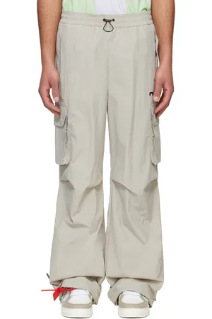 OFF-WHITE Gray Off Split Track Pants