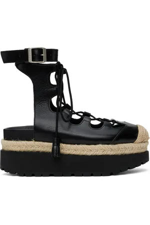 SACAI Black Ghillie Heeled Sandals
