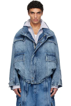 Hed Mayner Blue Flap Pocket Denim Jacket