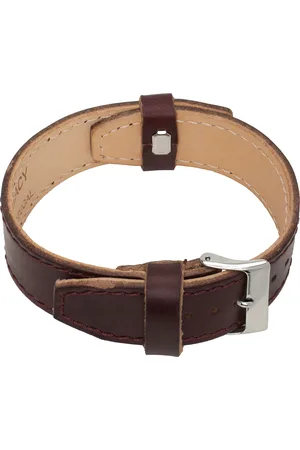 OUR LEGACY Burgundy Continuous Strap Leather Bracelet