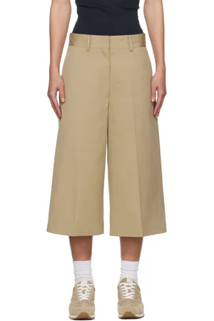 Msgm Beige Cotton Bermuda Shorts