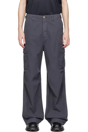 Palmes Blue Herringbone Cargo Pants