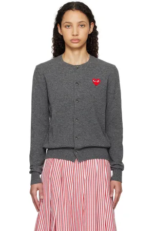 Comme des Garçons Gray Round Neck Cardigan