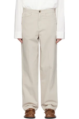 J.W.Anderson Beige Straight Leg Button Detail Trousers