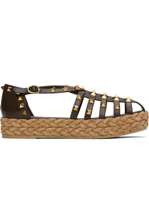 VALENTINO GARAVANI Brown Rockstud Cork Sandals