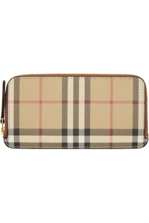 Burberry Beige & Brown Long Somerset Wallet