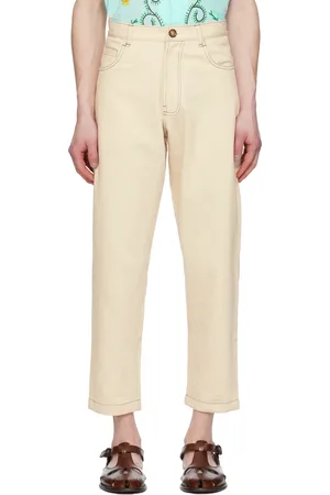 HARAGO Off-White Double Stitch Trousers